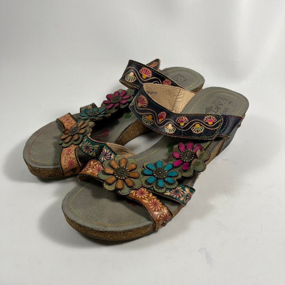 Floral Leather Multi-Color Women's Sandals